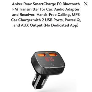 Roav iq fm transmitter. Bluetooth phone USB car charger